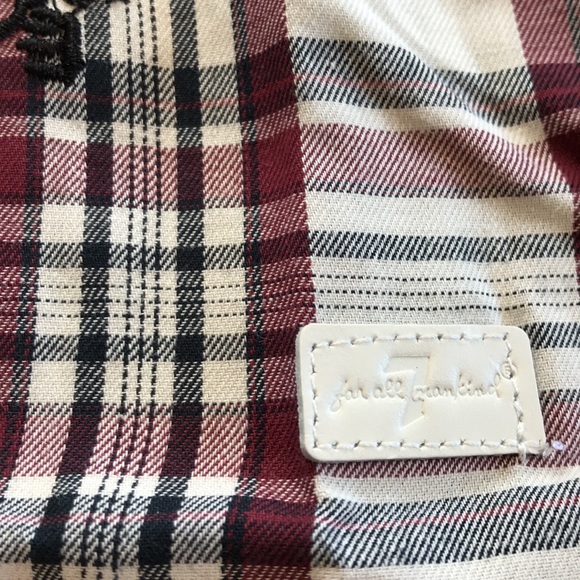 7 For All Mankind Floral Plaid Long Sleeve Shirt (Big Girls) - Picture 9 of 13